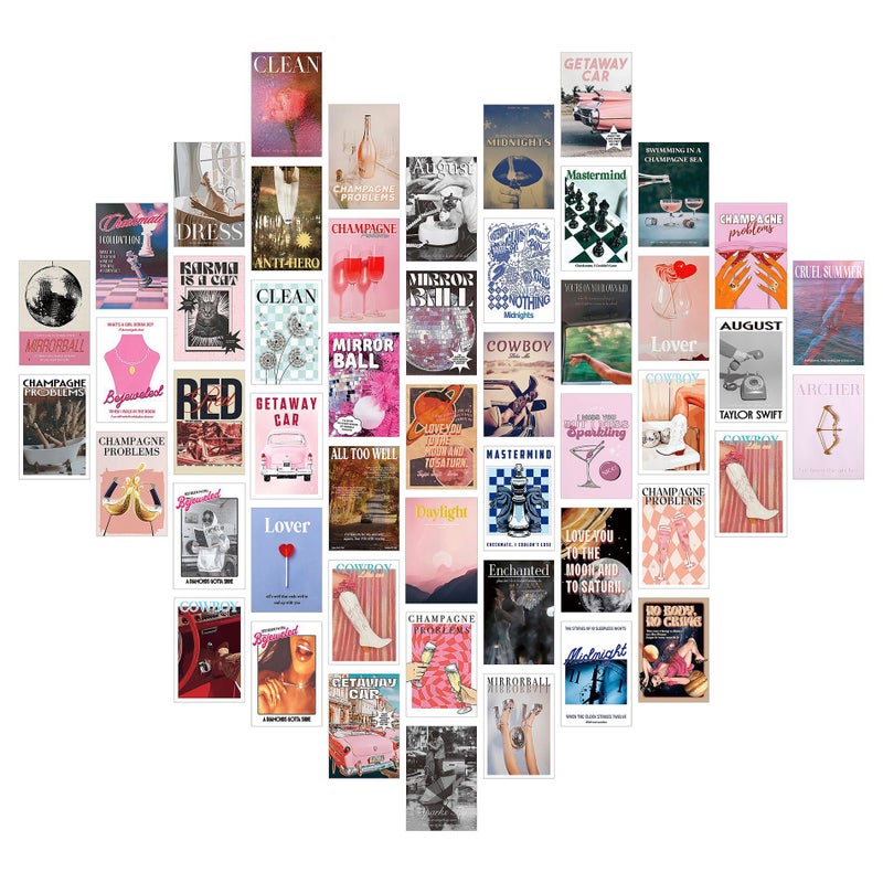 New 50 Posters Sale Postcard Poster Decorative Painting Color Aesthetic Card - Image 2