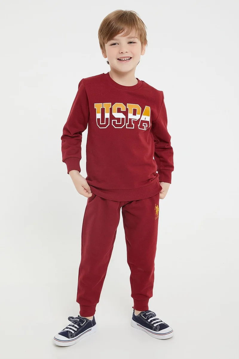 U.S. Polo Assn. U.S. Polo Assn. Boys Burgundy Tracksuit Set