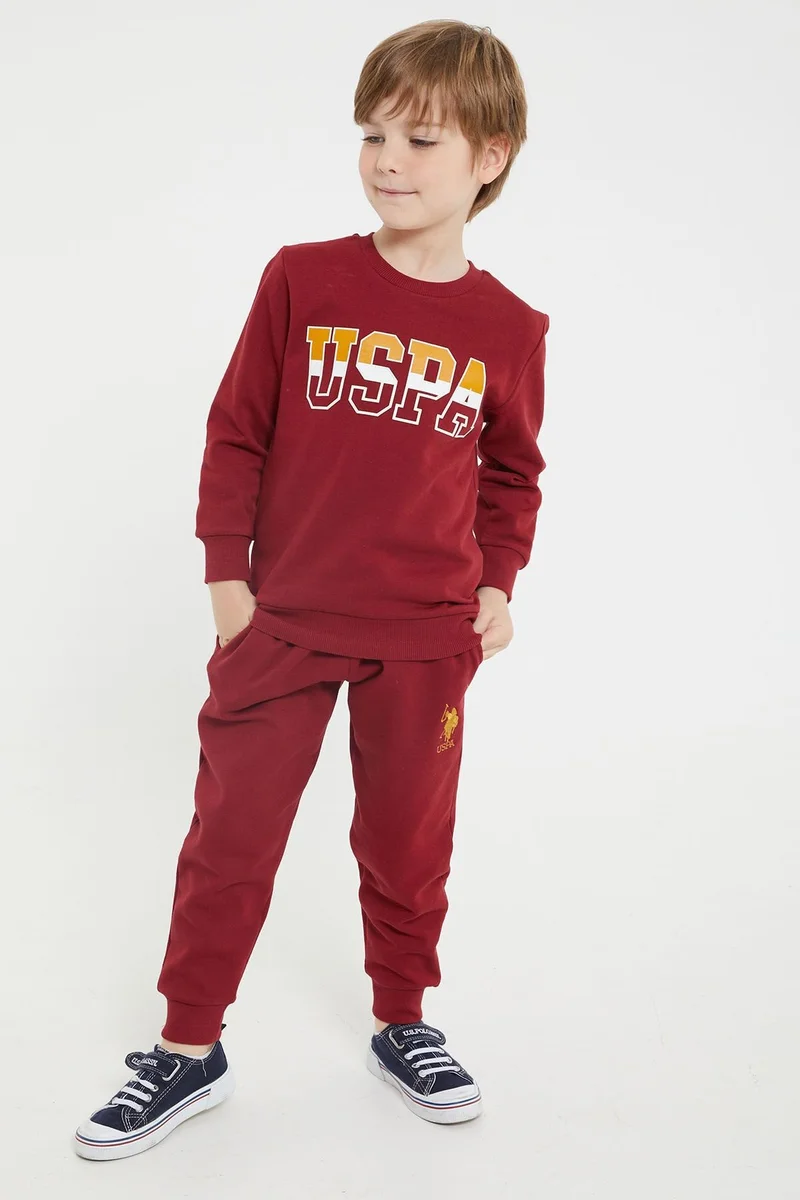 U.S. Polo Assn. U.S. Polo Assn. Boys Burgundy Tracksuit Set