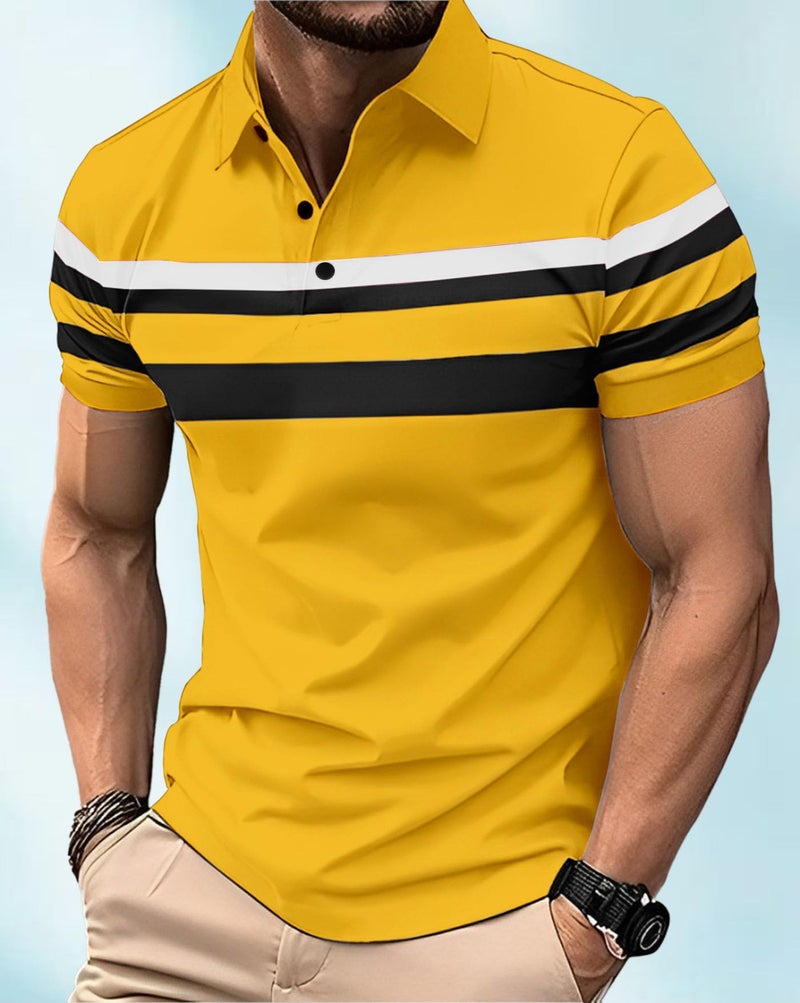 AUSK Men Polo Tshirt with Half Sleeve Regular Fit Mustard - Image 2