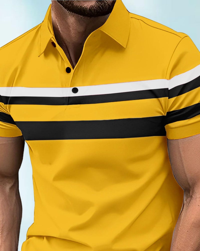 AUSK Men Polo Tshirt with Half Sleeve Regular Fit Mustard - Image 4
