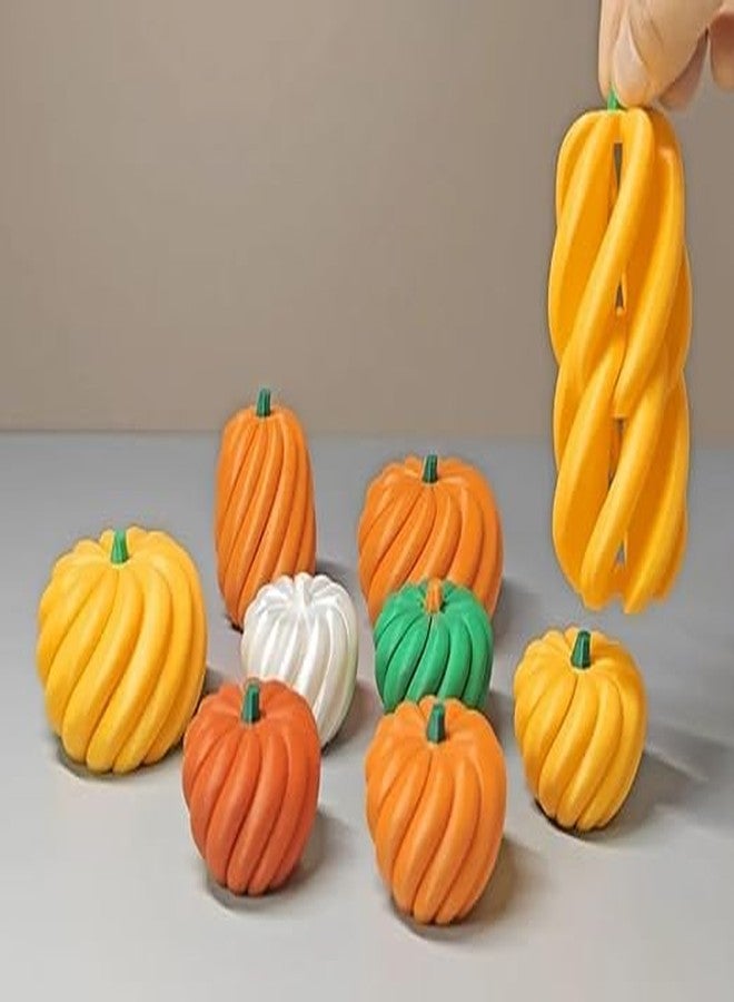 3D Craft 3D Printed Flexible Pumpkin Toy Set - Twist & Bend Halloween Pumpkins - Fun Stress Relief Fidget Toy for Kids & Home Decor Durable Bendable Fall Gifts for Party & Desk Display (Any 3) - Image 1