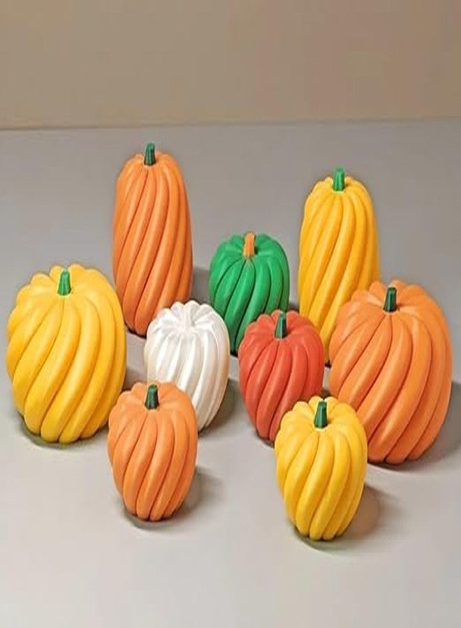 3D Craft 3D Printed Flexible Pumpkin Toy Set - Twist & Bend Halloween Pumpkins - Fun Stress Relief Fidget Toy for Kids & Home Decor Durable Bendable Fall Gifts for Party & Desk Display (Any 3) - Image 4