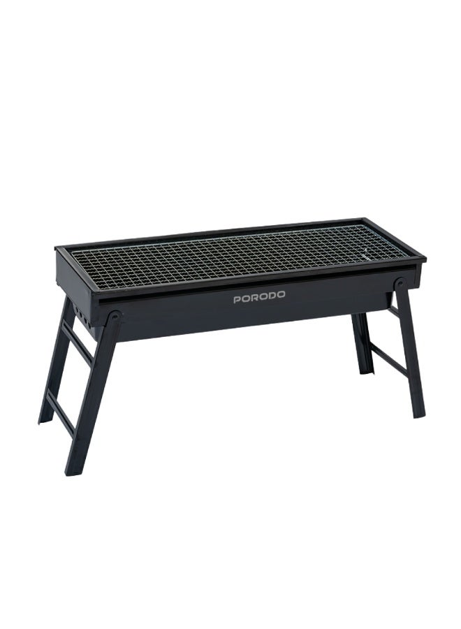 porodo Portable Folding Large BBQ Grill Net with Spacious Cooking Surface, Steel Material, Hand Hooks, Ideal for Outdoor Cooking, Picnic, Patio, Camping, [Grill Spatula & Fork Set Included] - Black - Image 5