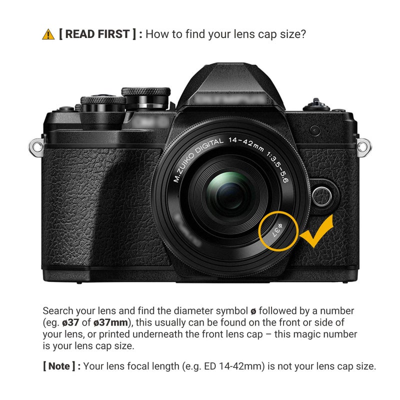 JJC 2-Pack 37mm Center Pinch Front Lens Cap Cover with Deluxe Lens Cap Keeper for Olympus Panasonic Canon Nikon and Other Brand of Lenses with 37mm Filter Thread - Image 2