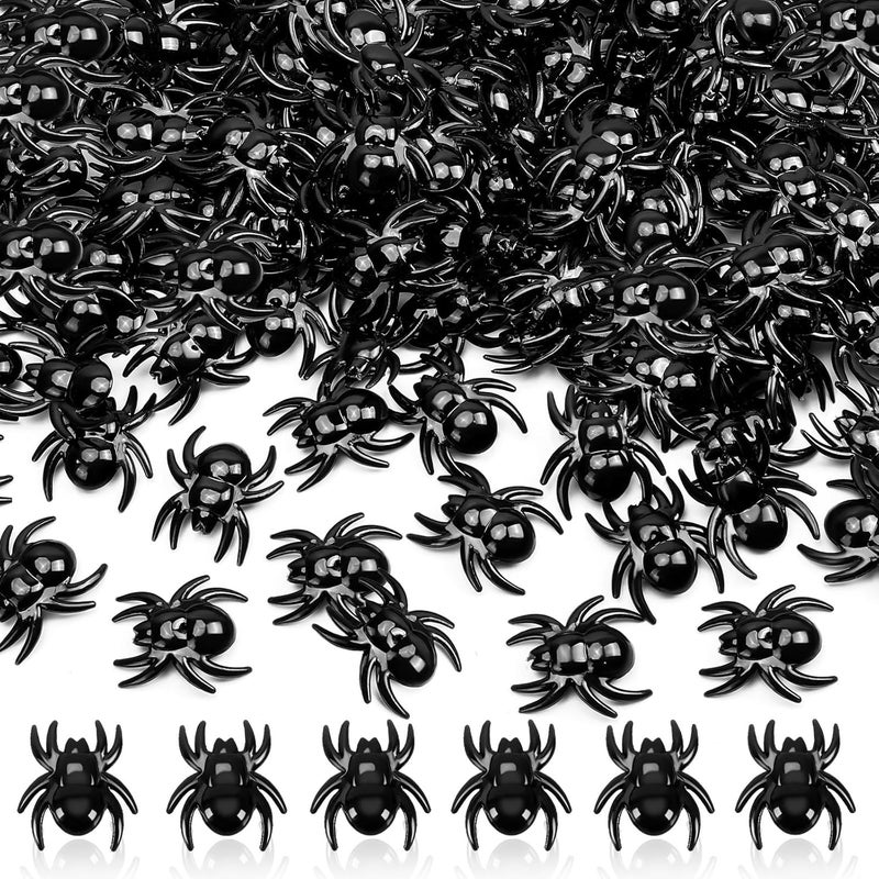 BOARDFEB 240Pcs Mini Black Spider Acrylic Ornaments Halloween Vase Filler Table Scatters for Scrapbooking Decorations Embellishment DIY Craft Party Favors Craft Supplies - Image 1
