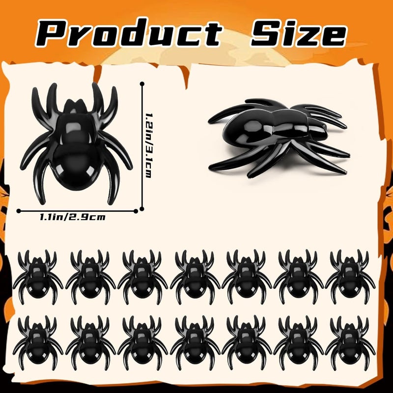BOARDFEB 240Pcs Mini Black Spider Acrylic Ornaments Halloween Vase Filler Table Scatters for Scrapbooking Decorations Embellishment DIY Craft Party Favors Craft Supplies - Image 2