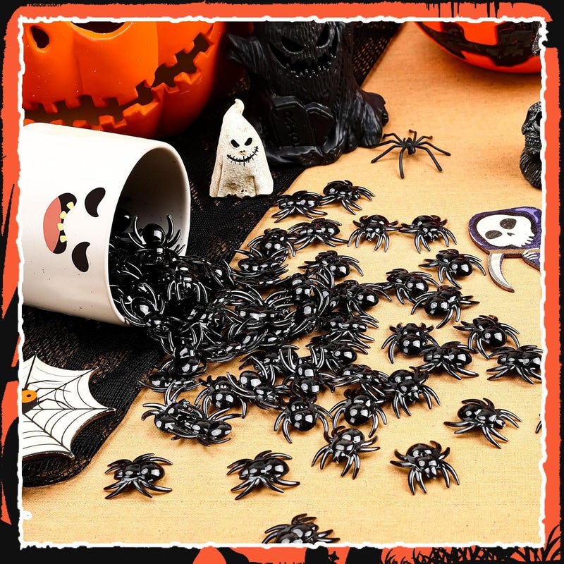 BOARDFEB 240Pcs Mini Black Spider Acrylic Ornaments Halloween Vase Filler Table Scatters for Scrapbooking Decorations Embellishment DIY Craft Party Favors Craft Supplies - Image 4