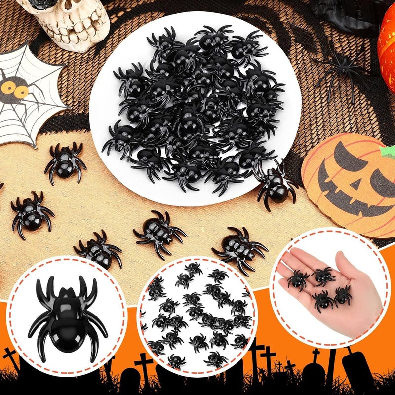 BOARDFEB 240Pcs Mini Black Spider Acrylic Ornaments Halloween Vase Filler Table Scatters for Scrapbooking Decorations Embellishment DIY Craft Party Favors Craft Supplies - Image 3