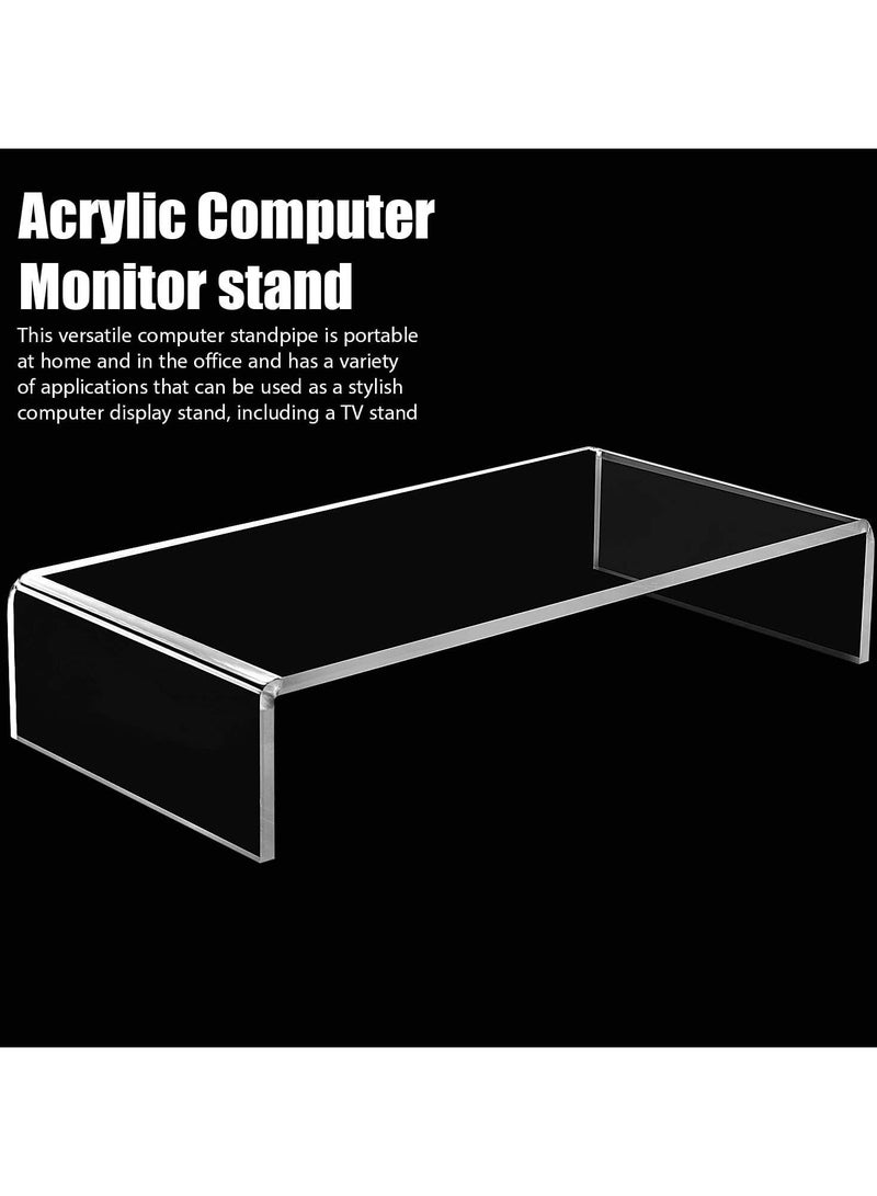 TPGP 2 Pieces Clear Acrylic Monitor Stand Desktop Video Game Console Stand Acrylic Stand Computer Stand For Laptop Tv Computer Screen, Desk Organization, Office Supplies(16 x 8 x 3 Inch) - Image 4