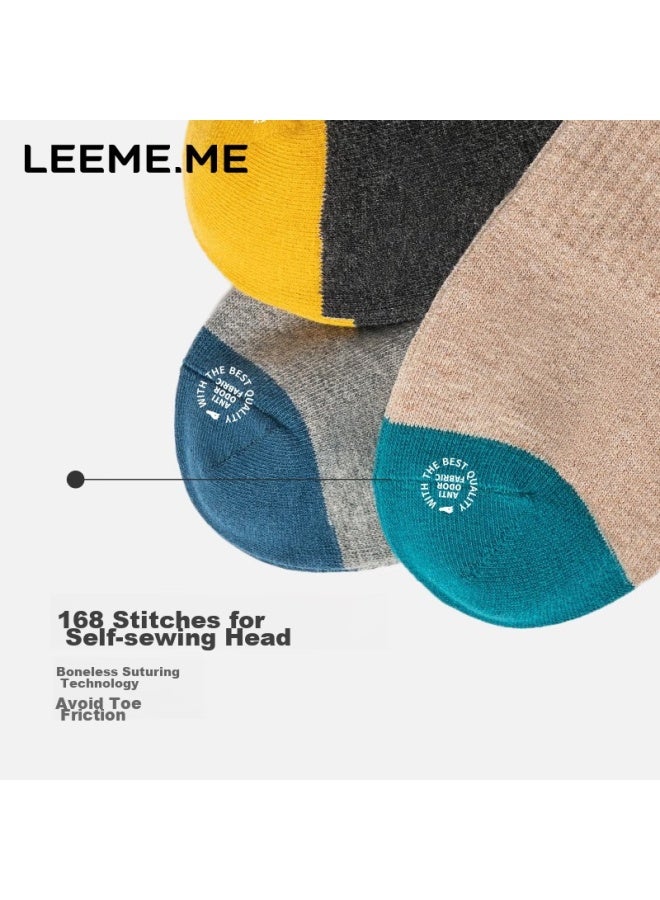 Leeme.me Li Mi Men's Socks, Spring And Summer Short Socks, Contrasting Color Men's Socks, Breathable Sweat-absorbing Boat Socks, 4 Pairs, 4 Colors - Image 3