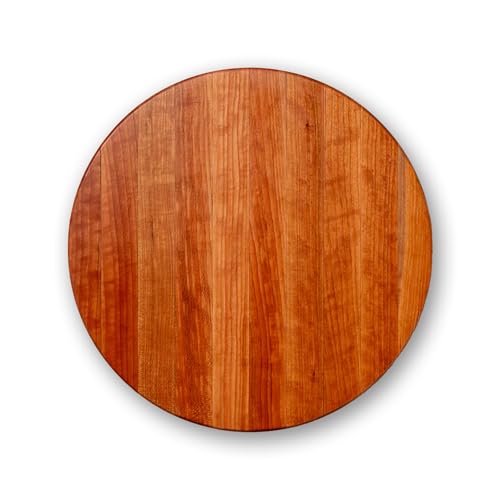John Boos R-Board Series Round Wooden Cherry Cutting Board 18”x18” – 1.5” Thick, 10.5-lb Reversible Butcher Block with Edge-Grain – Made in the USA - Image 1