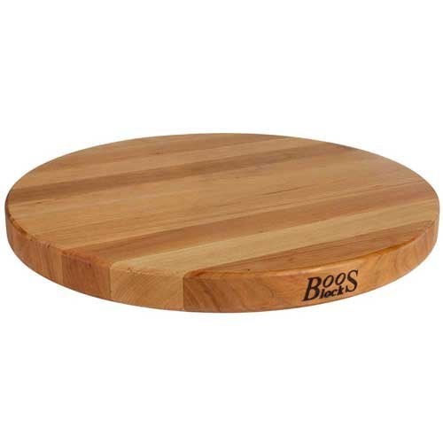 John Boos R-Board Series Round Wooden Cherry Cutting Board 18”x18” – 1.5” Thick, 10.5-lb Reversible Butcher Block with Edge-Grain – Made in the USA - Image 4