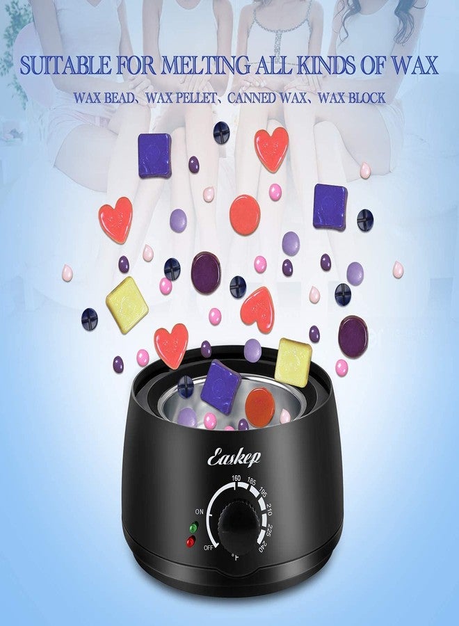 Easkep Waxing Kit Wax Warmer Easkep - Wax Kit Hair Removal 6 Adjustable Temperature with 5 Packs Hard Wax Beads and 20 pcs Wooden Applicator Sticks Painless for Legs Face Underarm Bikini Brazilian - Image 4