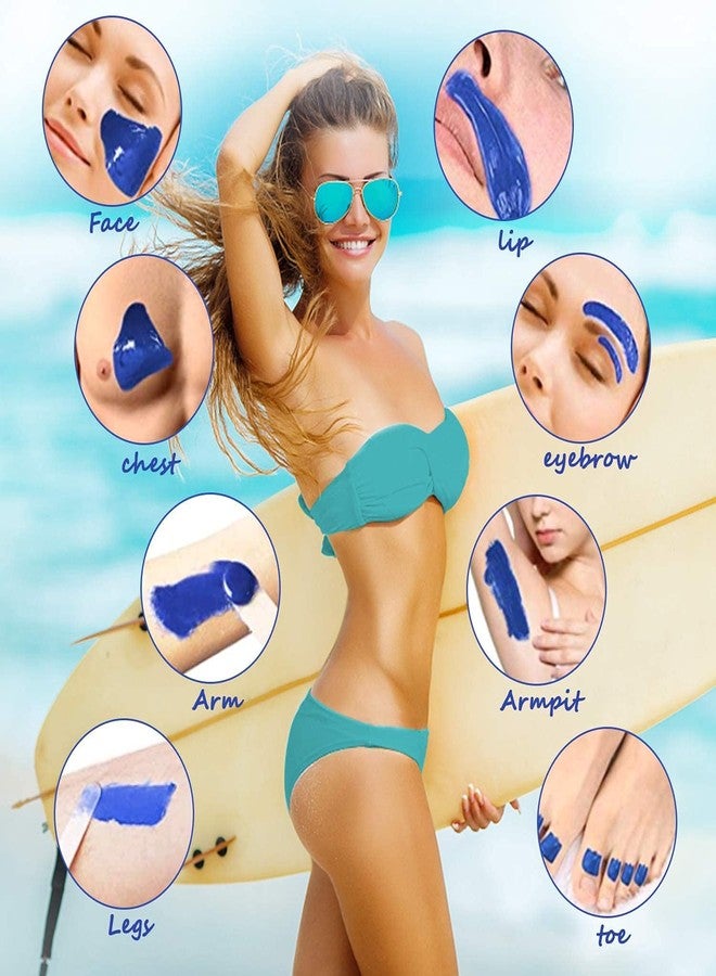 Easkep Waxing Kit Wax Warmer Easkep - Wax Kit Hair Removal 6 Adjustable Temperature with 5 Packs Hard Wax Beads and 20 pcs Wooden Applicator Sticks Painless for Legs Face Underarm Bikini Brazilian - Image 2