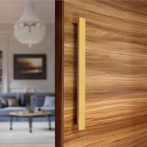 LAPO 18 inch Stainless Steel Door Handle for Main Door, Wooden & Glass Door Pull Push Handle, Main Door Handle for All Door (Hole to Hole Size 450 mm,Pack of 1) Gold-PVD Finish | 3 Years Warranty - Image 1