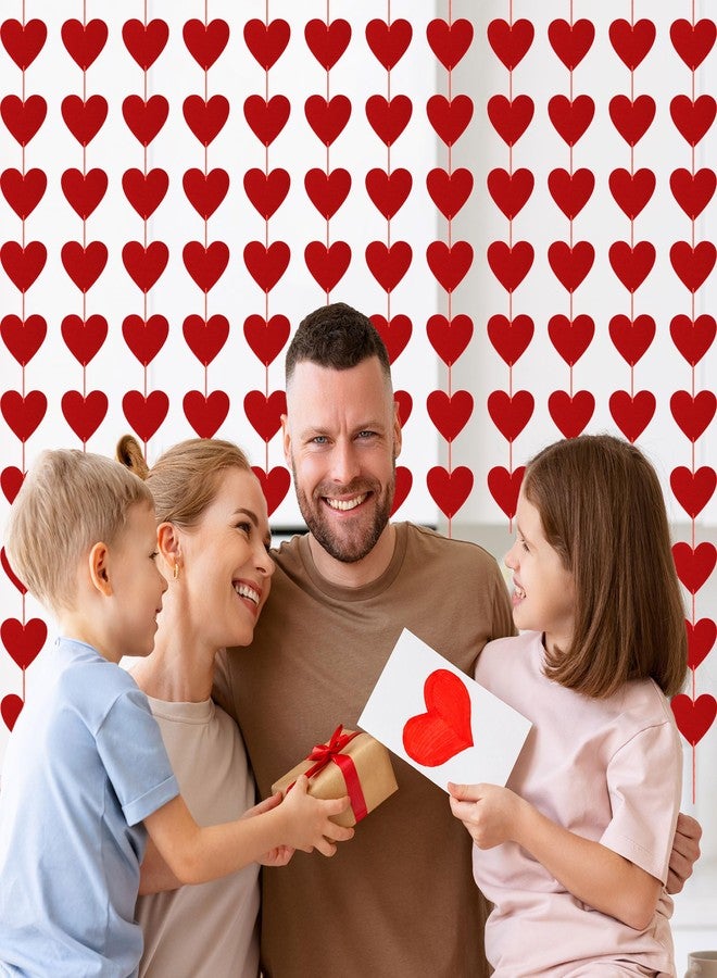 ٨٠ قطعة من القلوب المصنوعة من اللباد، زينة عيد الحب، ٨ قطع من إكليل القلوب، لافتة حمراء معلقة على شكل قلوب جاهزة للتعليق، لافتة عيد الحب، ديكور حفلات داخلي وخارجي للجدران والنوافذ والأبواب والمدافئ والمكاتب والمنازل - Image 5