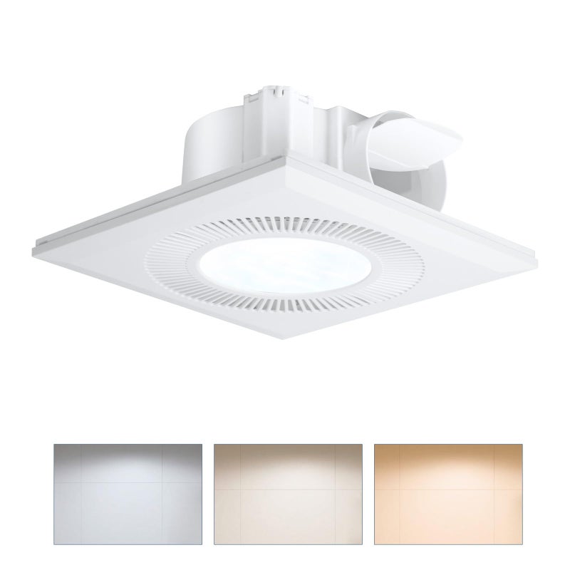 FrexCheng Bathroom Vent Fan with Light, Bathroom Exhaust Fan with LED Light Adjustable, Quiet 1.0 Sones Three Color Temperatures 2700k/4000k/5700k, 110 CFM,Ceiling Mount Ventilation for Home/Bath/Office - Image 1