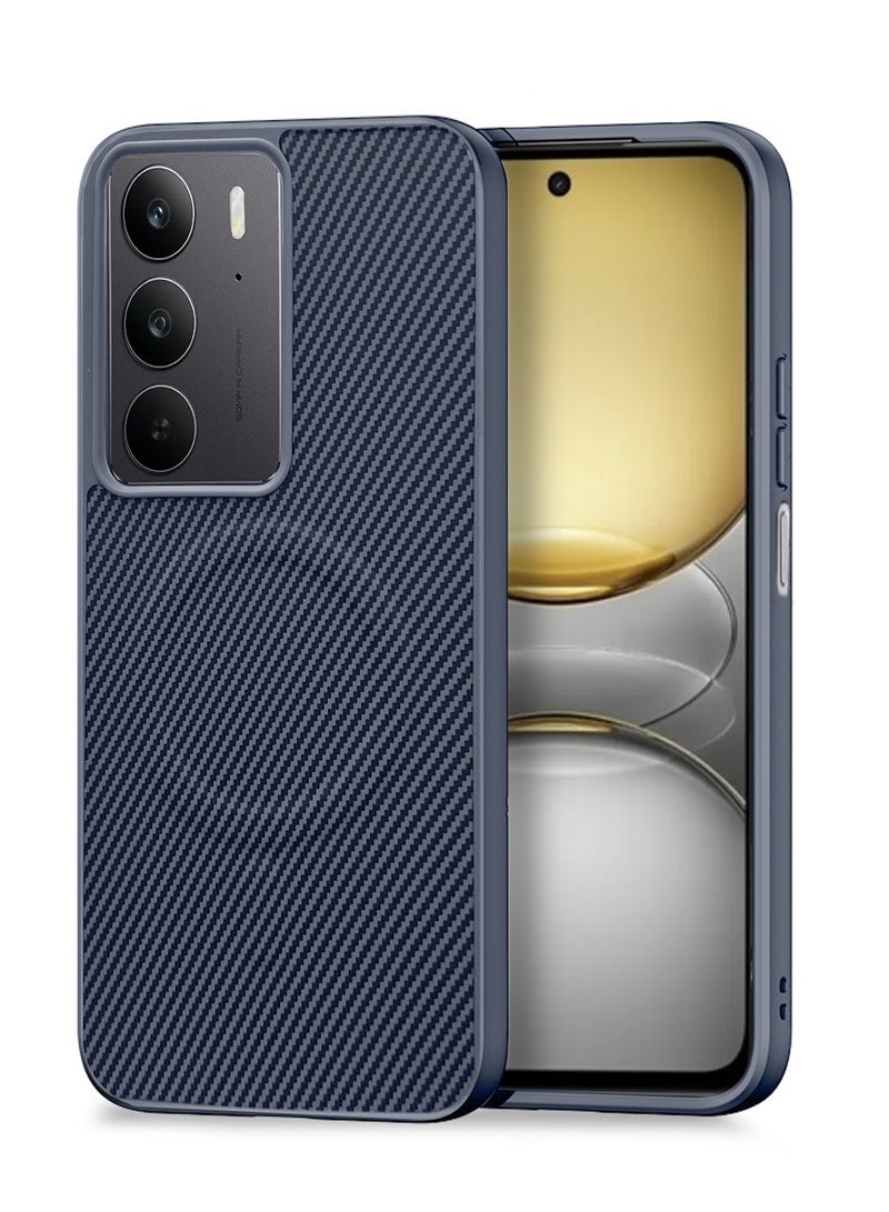 دبليو تيك جراب حماية خلفي من السيليكون الناعم وألياف الكربون لجهاز Realme C75 5G 2025 مع ميزة Magsafe (MCFPSN) - رمادي - Image 1