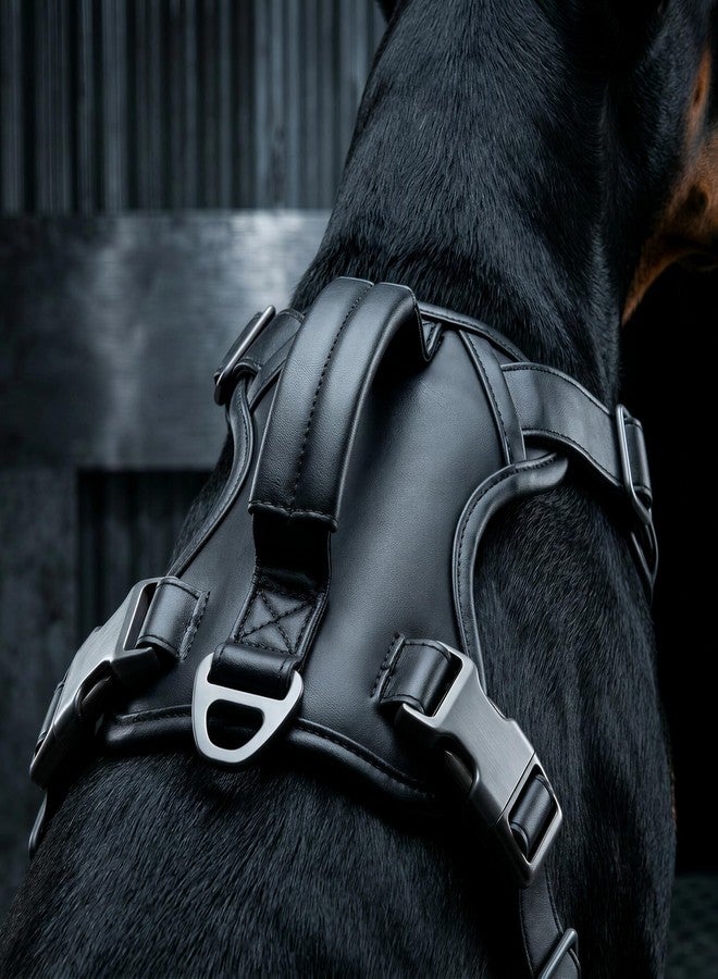 CANAGAN Premium Vegan Leather Dog Harness for Medium Dogs - Adjustable, No-Pull, Escape-Proof, Dual Leash Rings & Top Handle, Zinc Alloy Buckles - Perfect for Urban & Outdoor Walks - Image 4