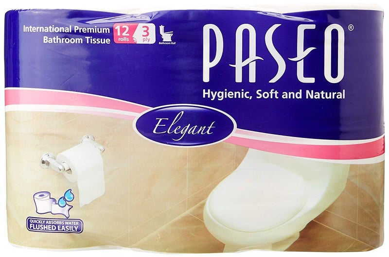 Paseo Bathroom Tissue Roll | 12 Rolls Pack | 3 Ply, 300 Sheets Each | Soft, Strong & Absorbent Toilet Paper | Great for Sensitive Skin, Dermatologically Tested - Image 3