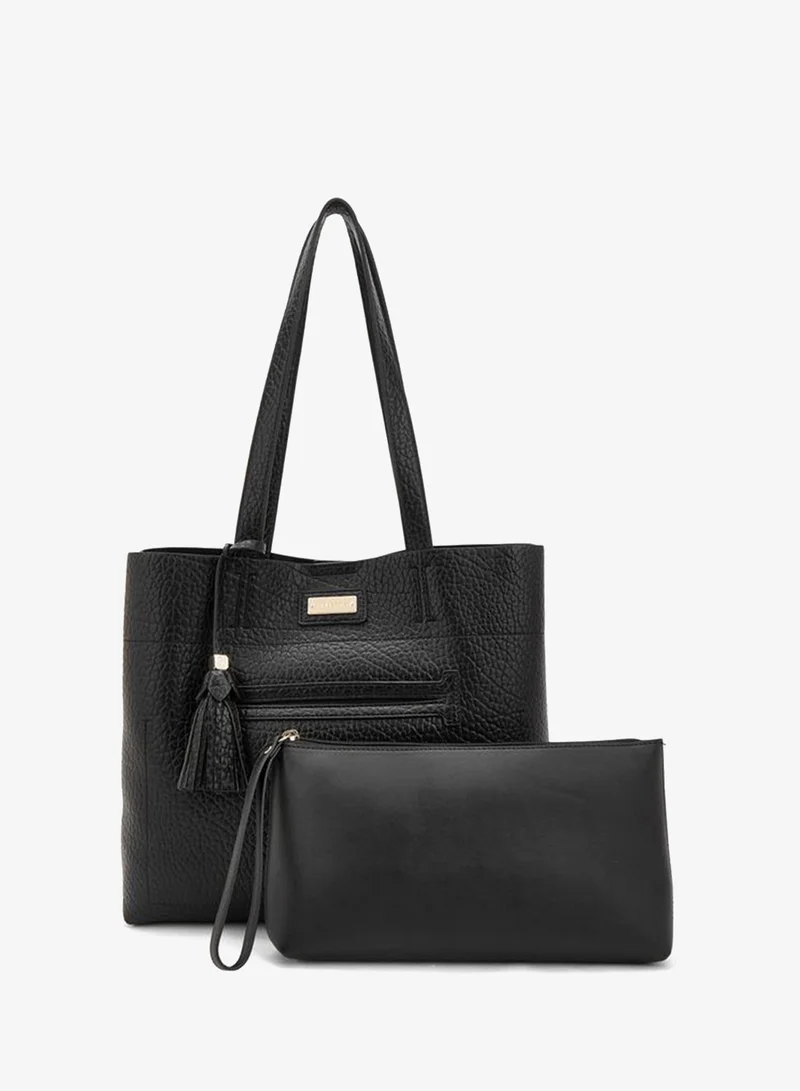 سيليست Textured School Tote Bag With Pouch - 34.5x11x30 CM