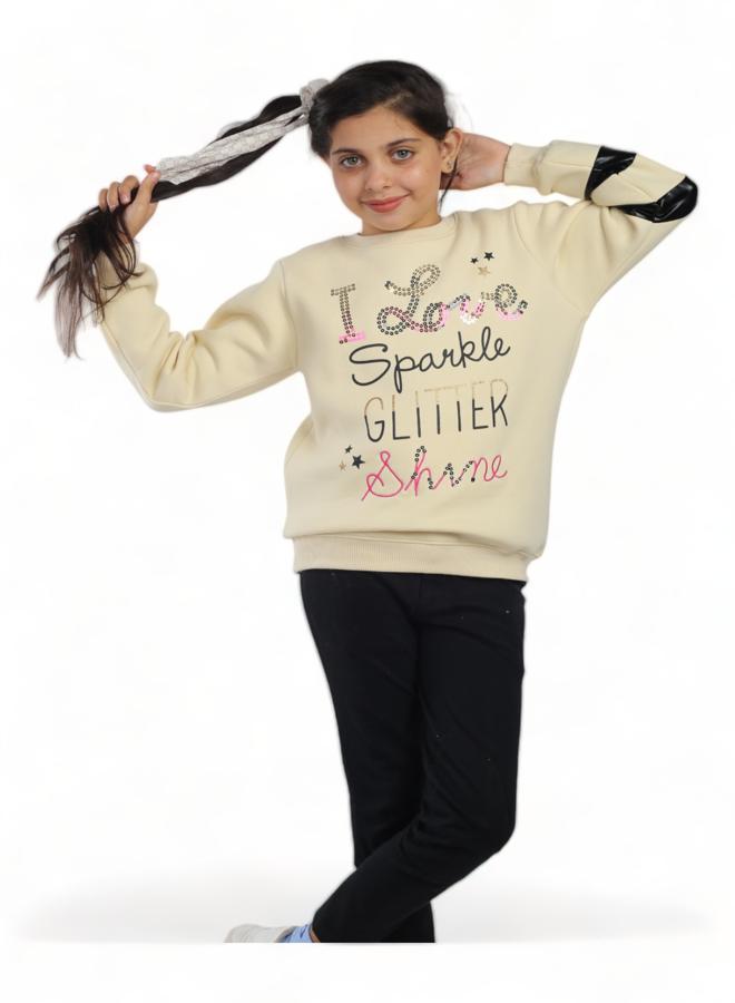 Embroidered Cotton Melton Shirt for 12-Year-Old Girls, Winter 2024 Trends, High-Quality Fabric, Ultra-Soft Materials