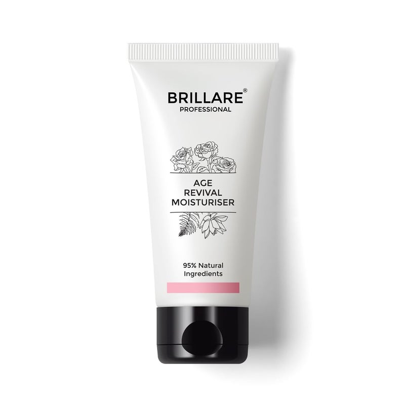 Brillare Professional Age Revival Natural Moisturiser Cream with Indian Rose and Lotus 50 G - Image 1