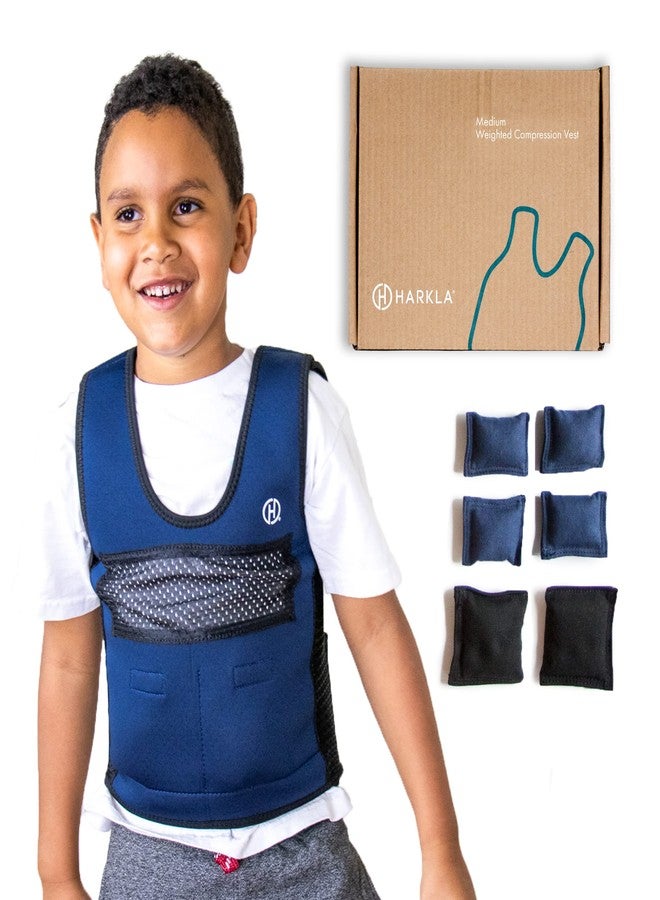 Harkla Weighted Vest for Kids - Neoprene Compression Vest - Ages 5 to 9 - Adjustable Kids Weighted Vest with 2lb Weight - Breathable and Washable Compression Vest - Medium - Image 1