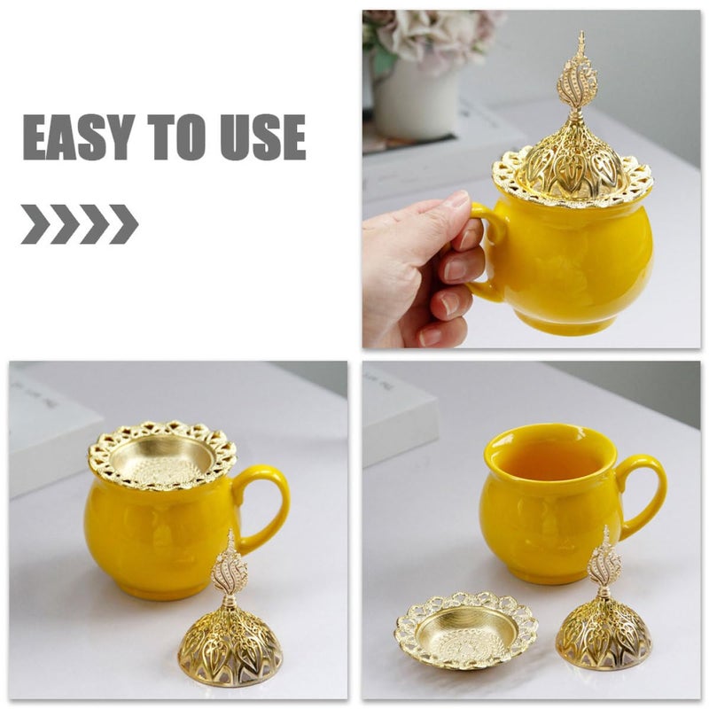 حامل مخروط البخور المعدني والسيراميك على الطراز الاسكندنافي لتزيين المنزل بالعلاج العطري - Image 4