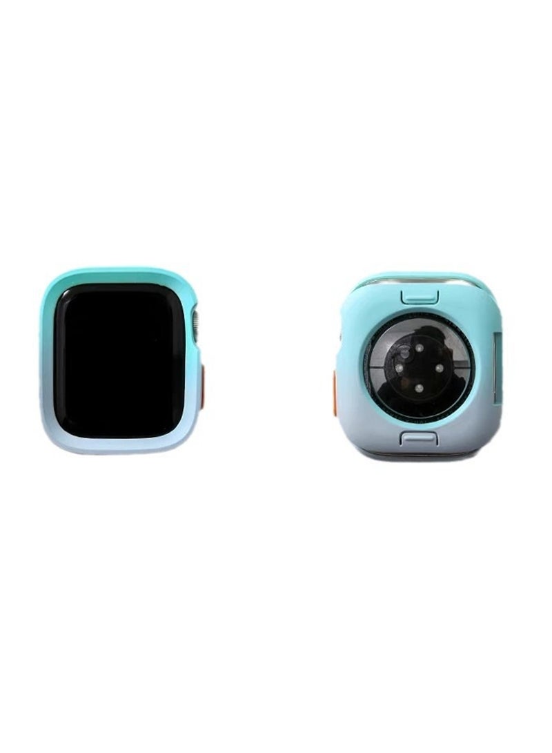Gray Green For Apple Iwatch9 40mm/41mm Two-Color Gradient Protective Cover Hollow, Waterproof And Drop-Proof - Image 1