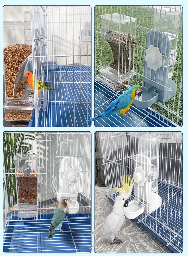 lemtrflo No Mess Bird Feeder Water Dispenser Set, Parakeet Cage Accessories, Bird Feeder and Waterers in Cage for Cockatiels, Finches, Lovebirds, Budgies, Canaries - Image 3