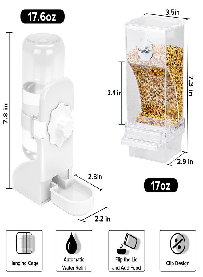 lemtrflo No Mess Bird Feeder Water Dispenser Set, Parakeet Cage Accessories, Bird Feeder and Waterers in Cage for Cockatiels, Finches, Lovebirds, Budgies, Canaries - Image 2
