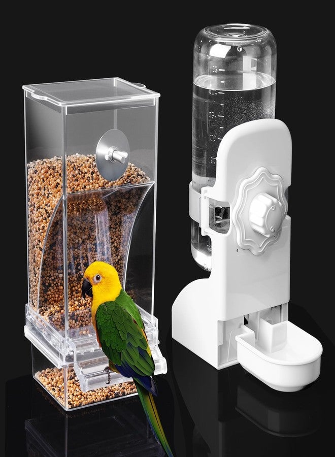 lemtrflo No Mess Bird Feeder Water Dispenser Set, Parakeet Cage Accessories, Bird Feeder and Waterers in Cage for Cockatiels, Finches, Lovebirds, Budgies, Canaries - Image 1