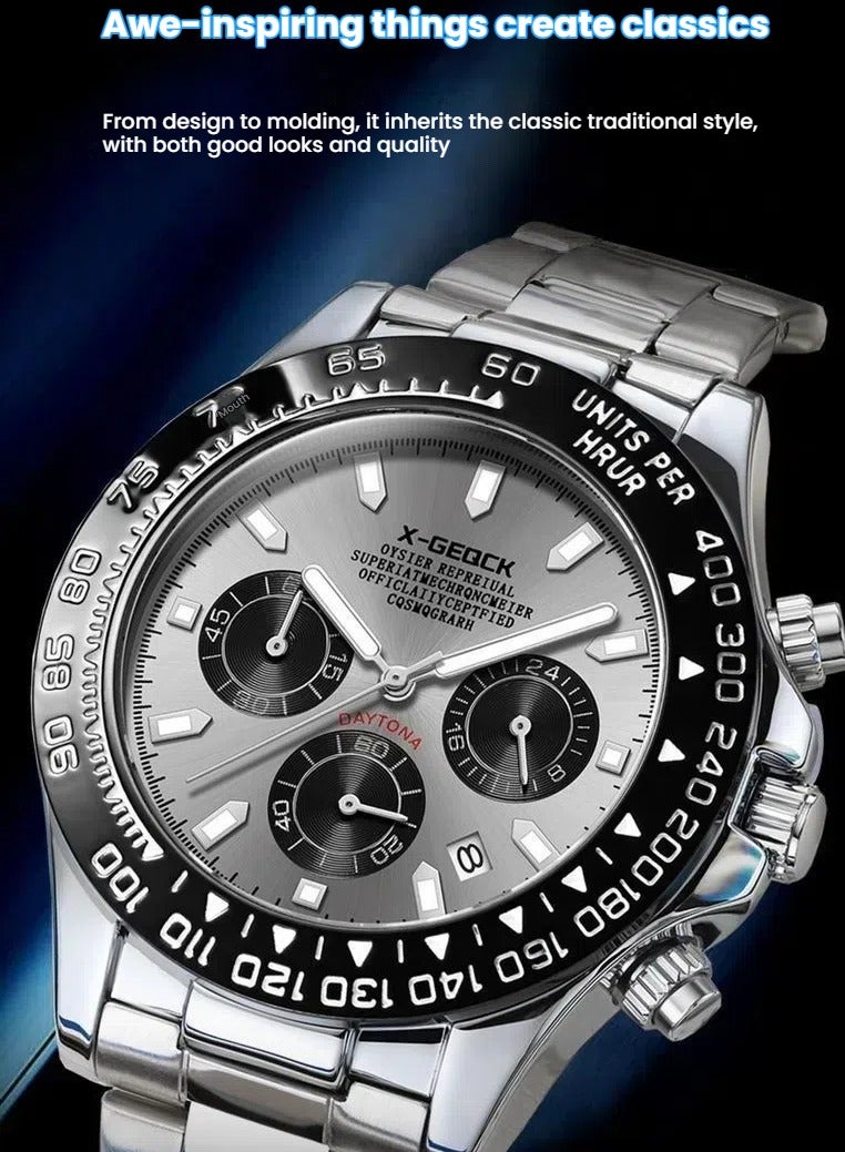 X-GEQCK Watches for Men Stainless Steel Quartz Waterproof Men's Watch - Image 3