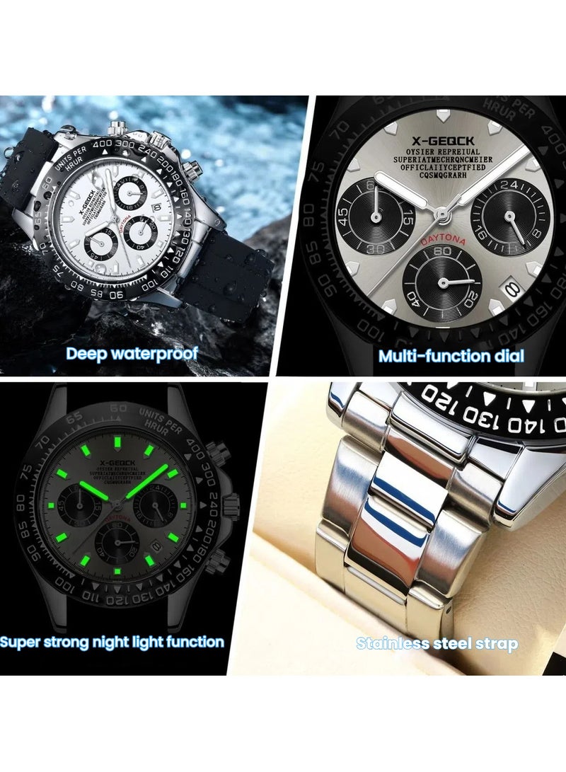 X-GEQCK Watches for Men Stainless Steel Quartz Waterproof Men's Watch - Image 5