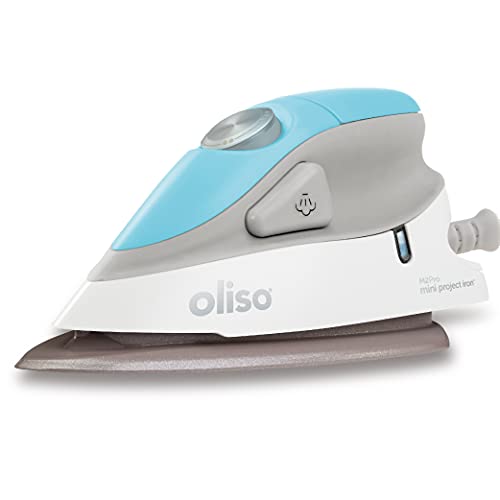 oliso M2Pro Mini Steam Iron with Solemate® – 1000 Watt Dual Voltage Travel Iron for Sewing, Quilting, and Crafting – Ceramic Soleplate, Precision Tip – Turquoise - Image 1
