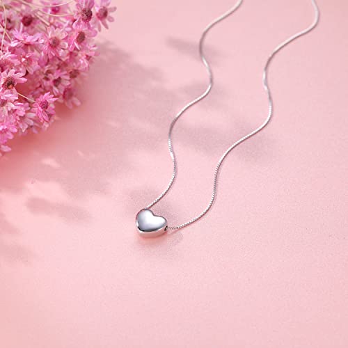 SLUYNZ Genuine 925 Sterling Silver Tiny Love Pendant Necklace for Women Teens - Tennis Necklace (A-Silver-0.8cm Heart) - Image 4