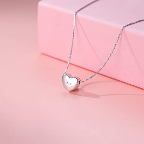 SLUYNZ Genuine 925 Sterling Silver Tiny Love Pendant Necklace for Women Teens - Tennis Necklace (A-Silver-0.8cm Heart) - Image 3
