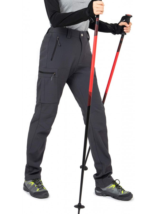 Wespornow Wespornow Women's-Fleece-Lined-Hiking-Pants Snow-Ski-Pants Water-Resistance-Outdoor-Softshell-Insulated-Pants for Winter (Standard, XX-Large, Grey) - Image 2