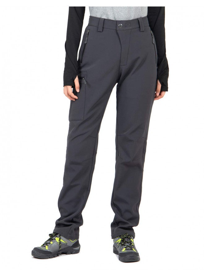 Wespornow Wespornow Women's-Fleece-Lined-Hiking-Pants Snow-Ski-Pants Water-Resistance-Outdoor-Softshell-Insulated-Pants for Winter (Standard, XX-Large, Grey) - Image 1