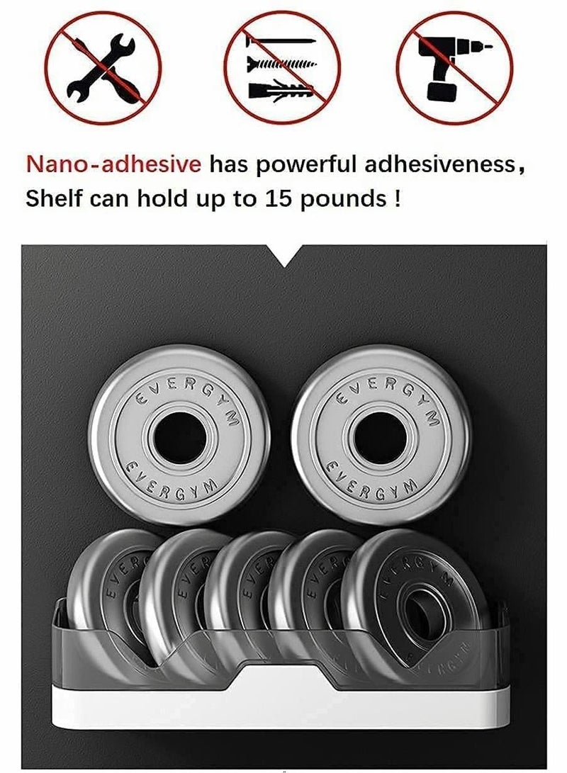 SYOSI Shower Caddy Shelf Organizer, 2-Pack, Separable - No Drilling, Double Layer Adhesive, for Toilet, Dorm and Kitchen ( grey+gold ) - Image 5