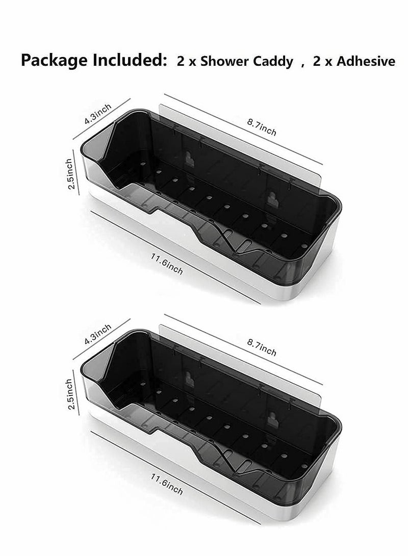 SYOSI Shower Caddy Shelf Organizer, 2-Pack, Separable - No Drilling, Double Layer Adhesive, for Toilet, Dorm and Kitchen ( grey+gold ) - Image 3