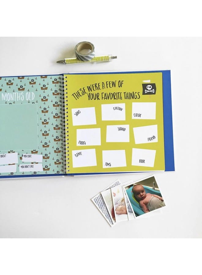 Lucy Darling Little Captain Baby Memory Book - First Year Journal Album To Capture Precious Moments - Milestone Keepsake For Girl - Made In USA - Image 2