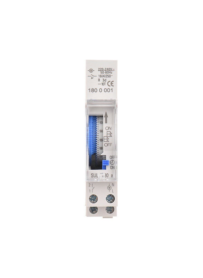 Generic - Mechanical 24 Hours Timer Switch AC 220-240V 15 Minutes Interval 96 Times ON/ OFF Programmable Electrical Timer DIN Rail Installation Relay Switch - Image 1
