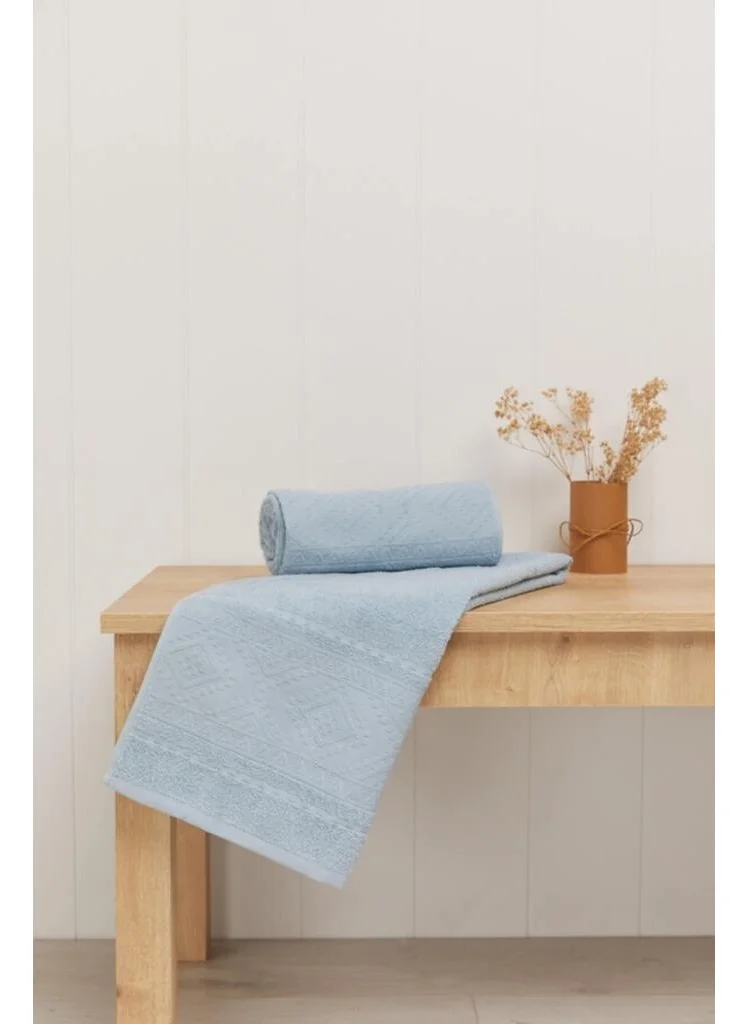 MiniHome Kilim Patterned Jacquard Hand Towel 2 Pack 50 x 90 Blue