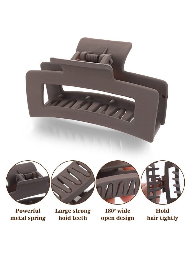 ولهيف مشابك شعر WLLHYF مربعة الشكل، قطعتان، مقاس 3.5 بوصة، غير لامعة، غير قابلة للانزلاق، مشابك شعر متوسطة الحجم، مشابك موزة أنيقة، تثبيت قوي، إكسسوارات تصفيف الشعر السميكة والرفيعة للنساء والفتيات - Image 3