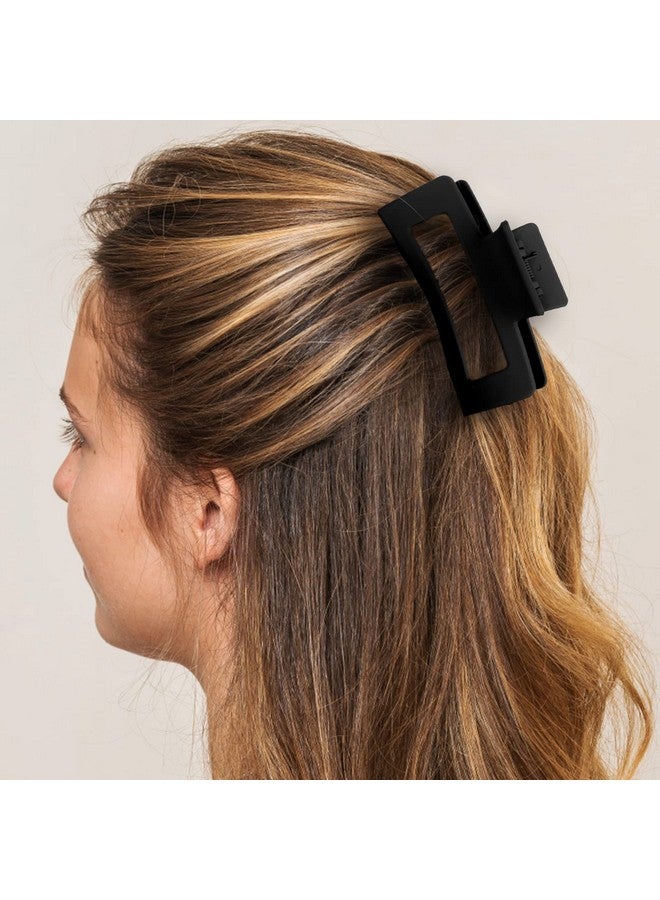 ولهيف مشابك شعر WLLHYF مربعة الشكل، قطعتان، مقاس 3.5 بوصة، غير لامعة، غير قابلة للانزلاق، مشابك شعر متوسطة الحجم، مشابك موزة أنيقة، تثبيت قوي، إكسسوارات تصفيف الشعر السميكة والرفيعة للنساء والفتيات - Image 5