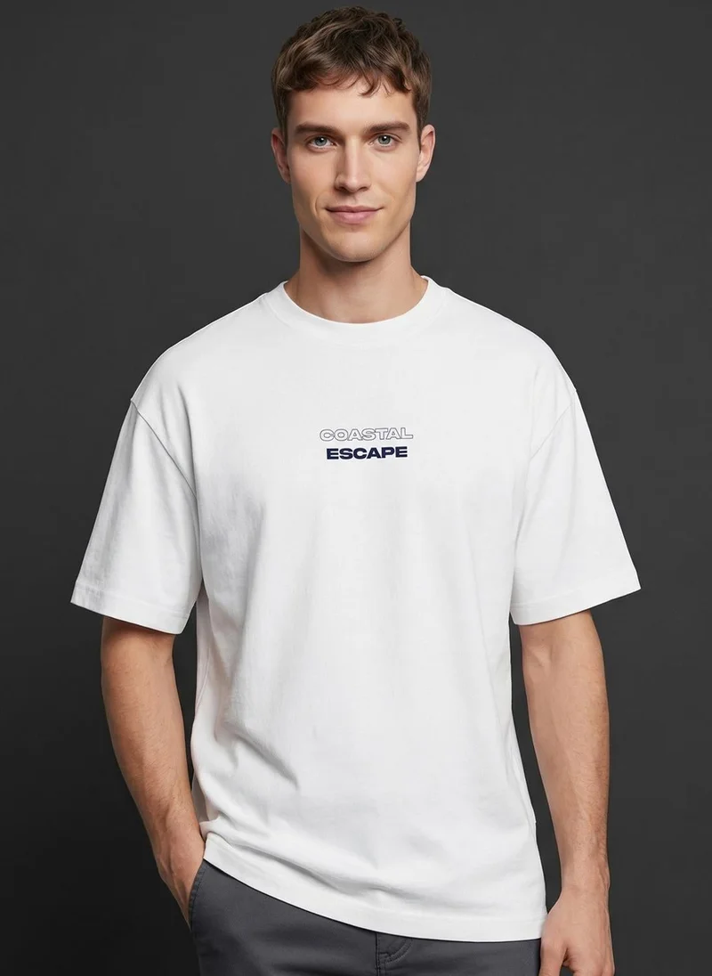 NOBERO Men Oversized Graphic Printed T-shirt