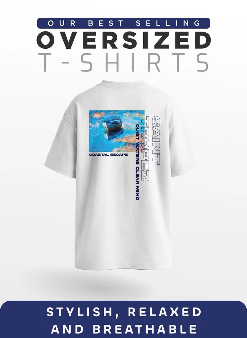 Nobero White Men Oversized Graphic Printed T-shirt for Men | Best Price UAE